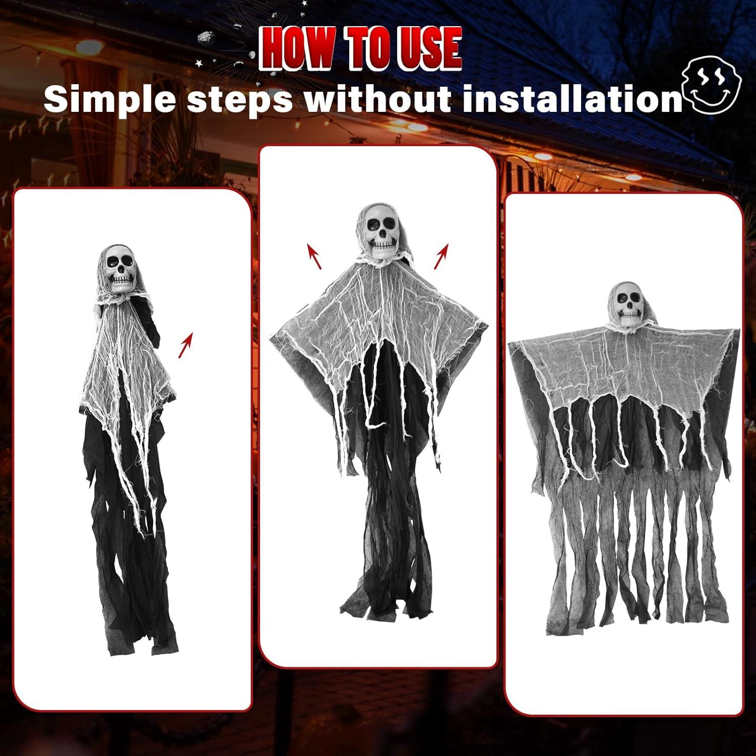 Halloween Skelett Deko 80cm Hängende Geister Gruselige Indoor Outdoor