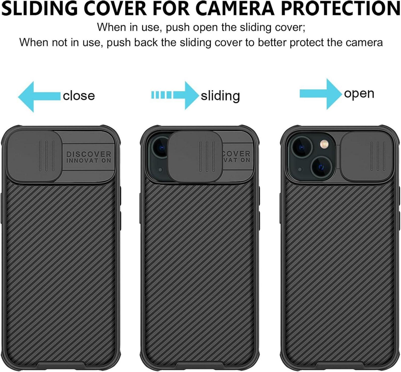 AROYI iPhone 15 Hülle Schwarz Slide Camera Kameraschutz