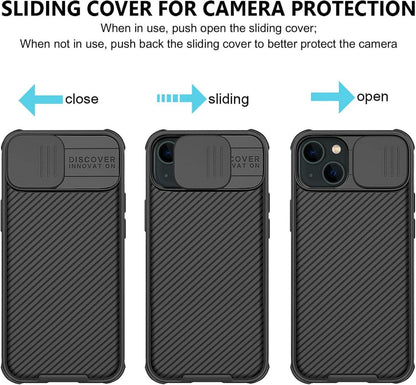 AROYI iPhone 15 Hülle Schwarz Slide Camera Kameraschutz