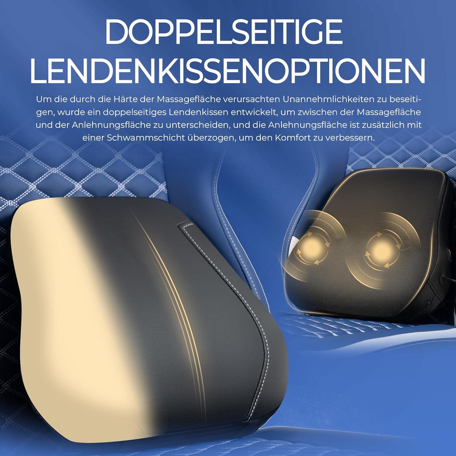 Ergonomischer Gaming Stuhl mit Heizmassage, Taschenfederkissen & Fußstütze, blau