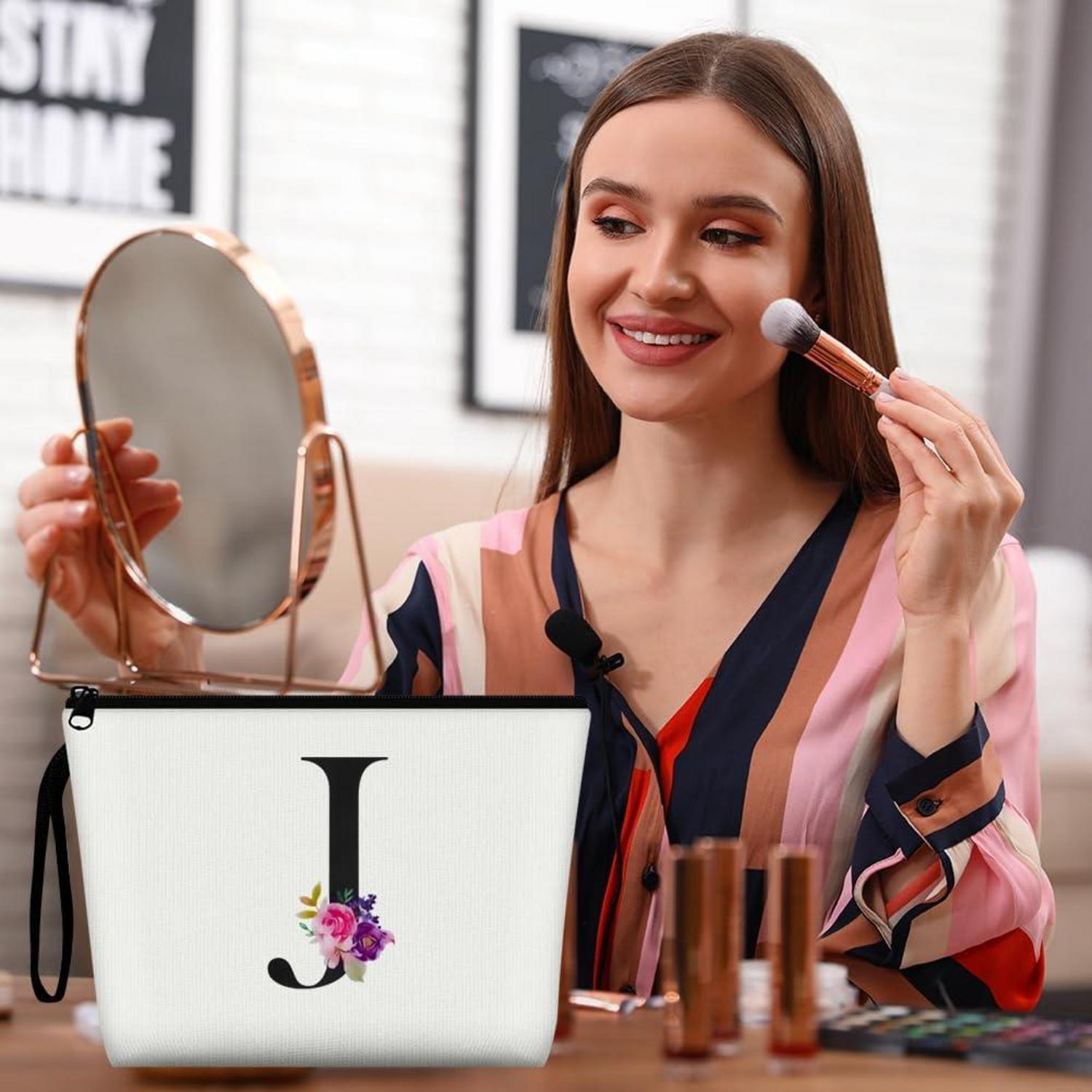 Damen Kosmetiktasche Leinwand Make-up-Tasche Groß Kapazität Strandtasche
