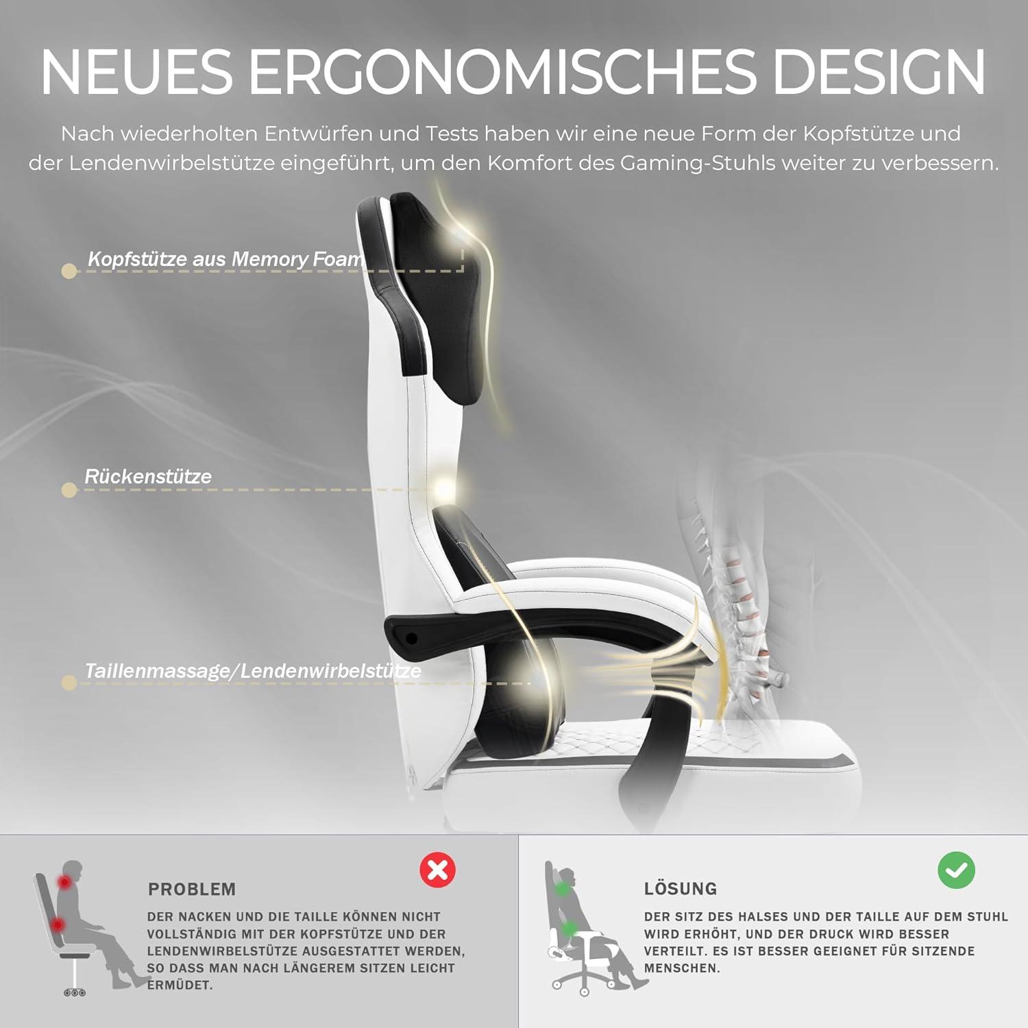Gaming Stuhl beheizte Massage Lendenwirbelstütze