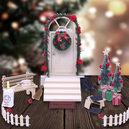 Weihnachtswichtel Tür Set Holz Zubehör Miniatur