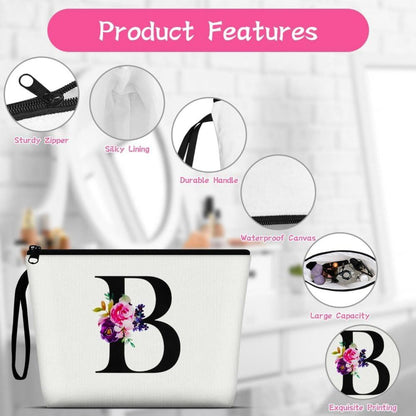 Aucuu Damen Kosmetiktasche Leinwand Make-Up Organizer Groß Kapazität