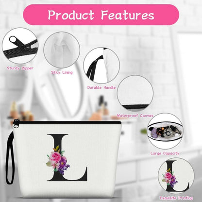 Kosmetiktasche Damen, Leinwand, Make-up-Tasche, Multifunktionaler, Große Kapazität, Strandtasche