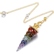 Edelstein Pendel 7 Chakra Muschelschale Anhänger Kette Reiki