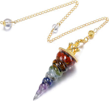 Edelstein Pendel 7 Chakra Muschelschale Anhänger Kette Reiki