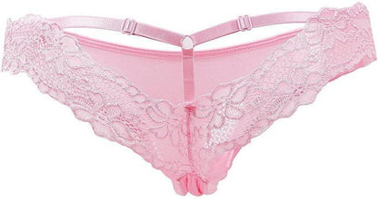 Damen Sexy Spitze String Tanga Set 2er Pack XS-S Rosa A