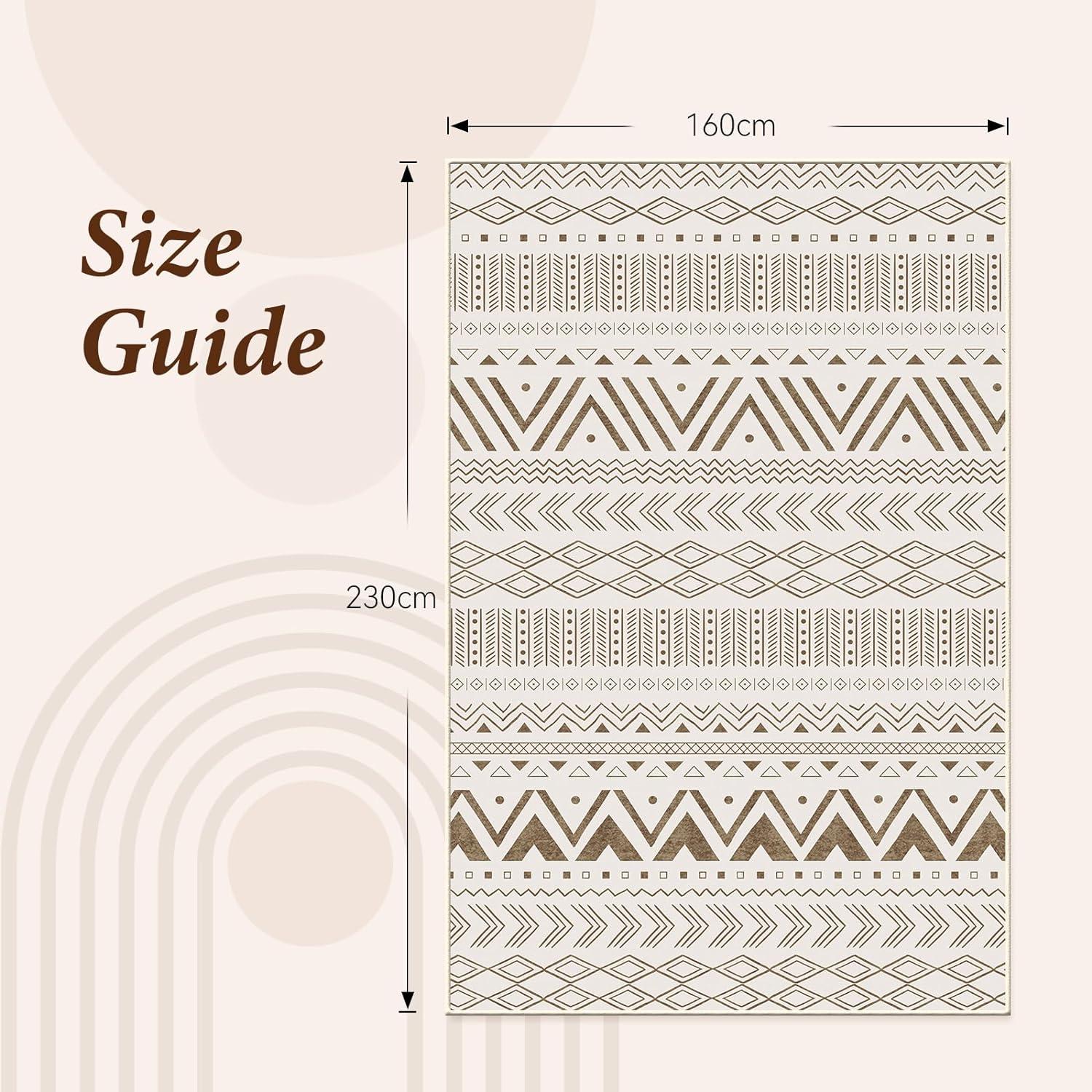 Modernes Teppich Vintage Geometrisches Design Beige 160x230