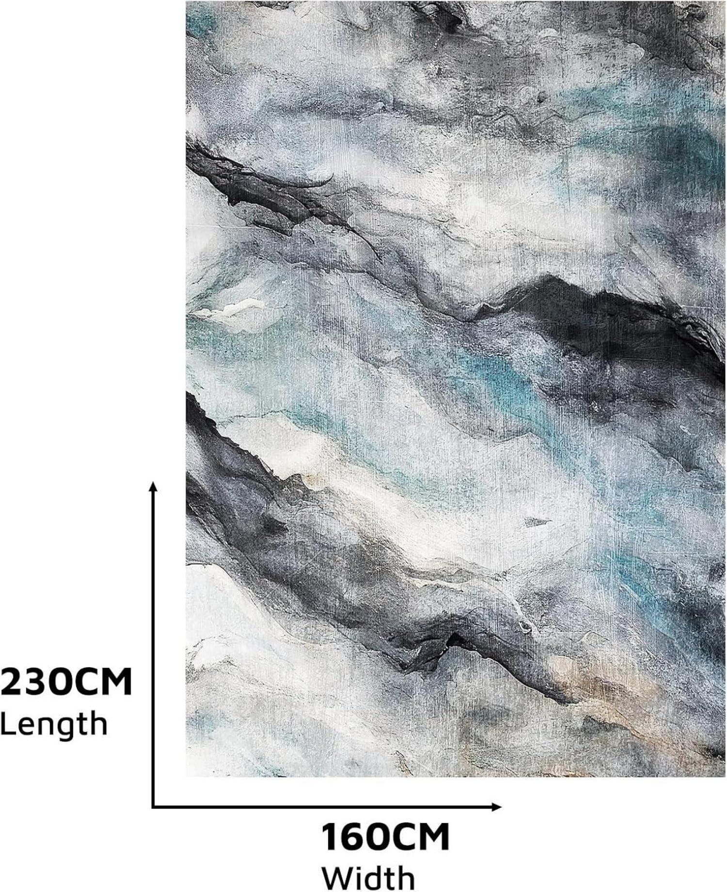 Moderner Teppich Blau Kurzflor 160x230 cm - Weich rutschfest
