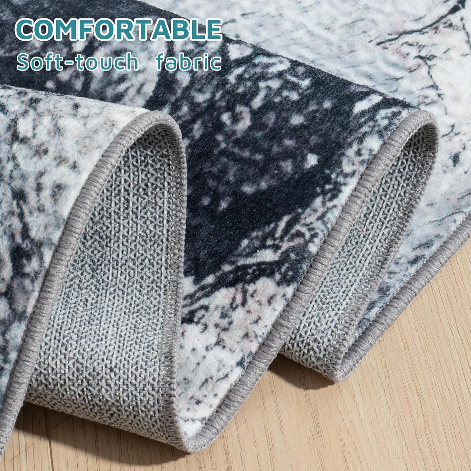 Vamcheer Moderner Kurzflor Teppich Blau 160x230 cm