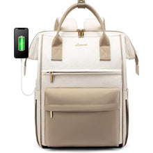 LOVEVOOK Damen Rucksack 15,6 Zoll Laptop Arbeit Reise Uni Büro Beige