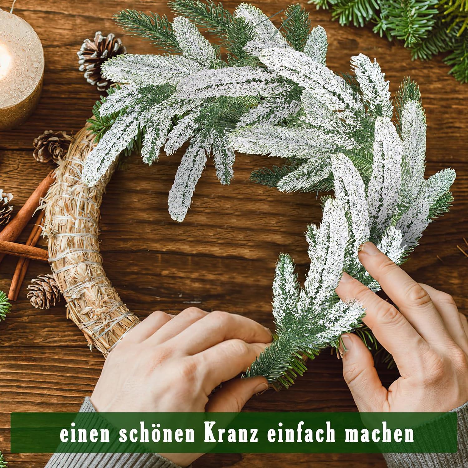 Künstliche Schneemattierte Kiefernzweige Picks 24 Stück