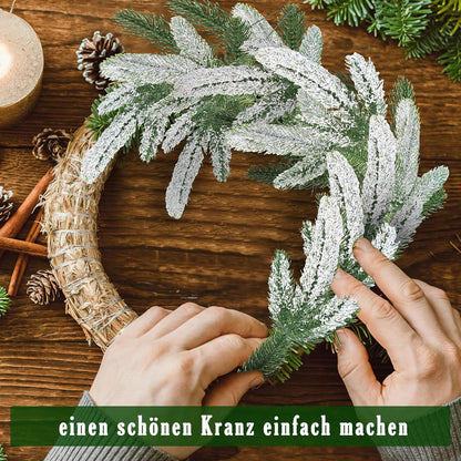 Künstliche Schneemattierte Kiefernzweige Picks 24 Stück
