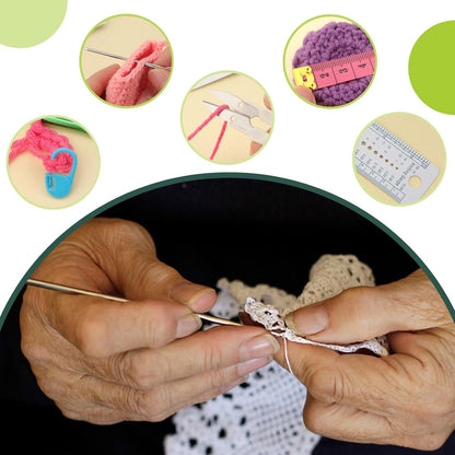 60-teiliges Häkelnadel-Set mit Aufbewahrungstasche, ergonomisches