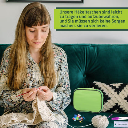 60-teiliges Häkelnadel-Set mit Aufbewahrungsbox, ergonomisches