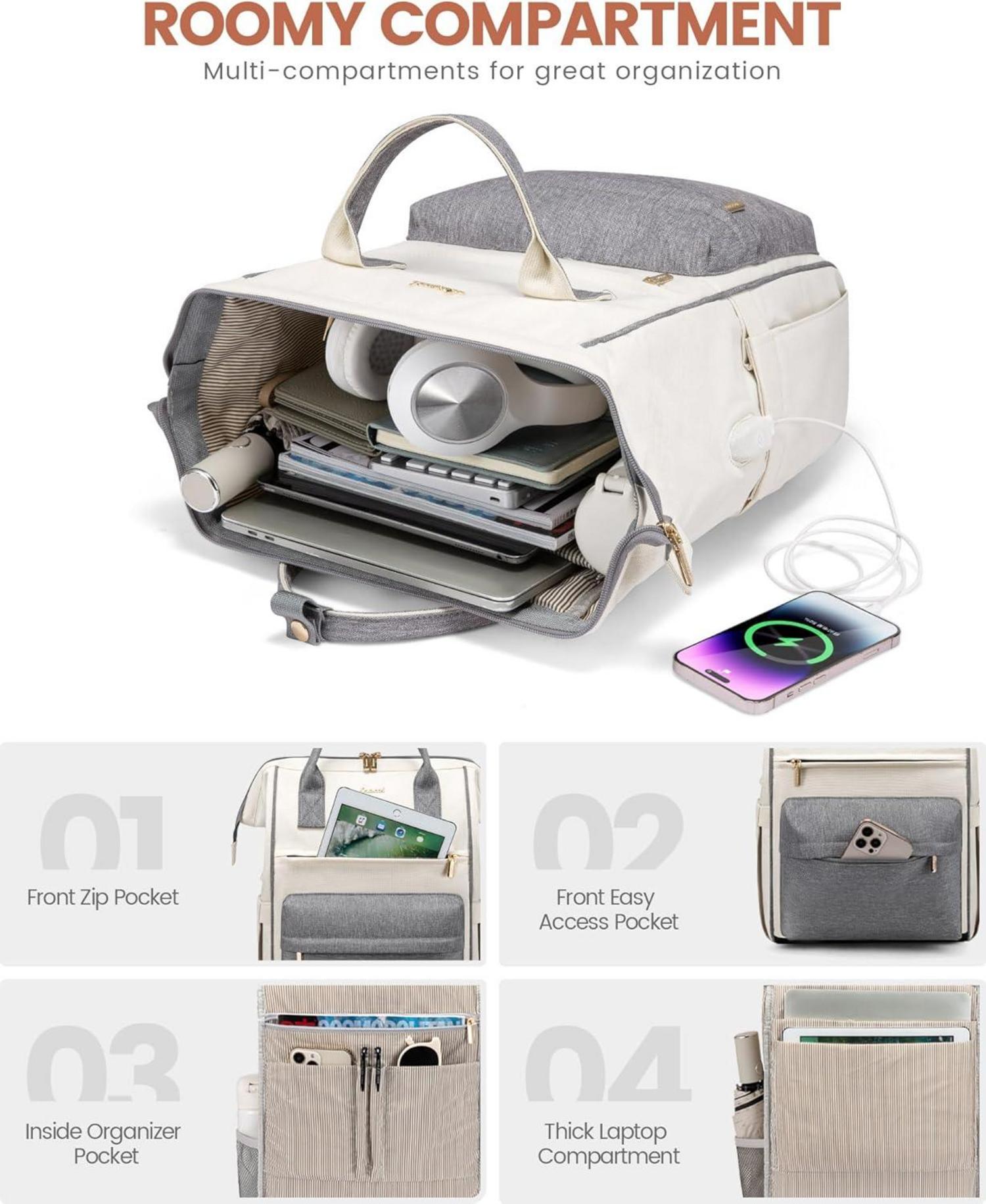 15,6 Zoll Laptop Arbeitstasche Backpack Women Handtasche