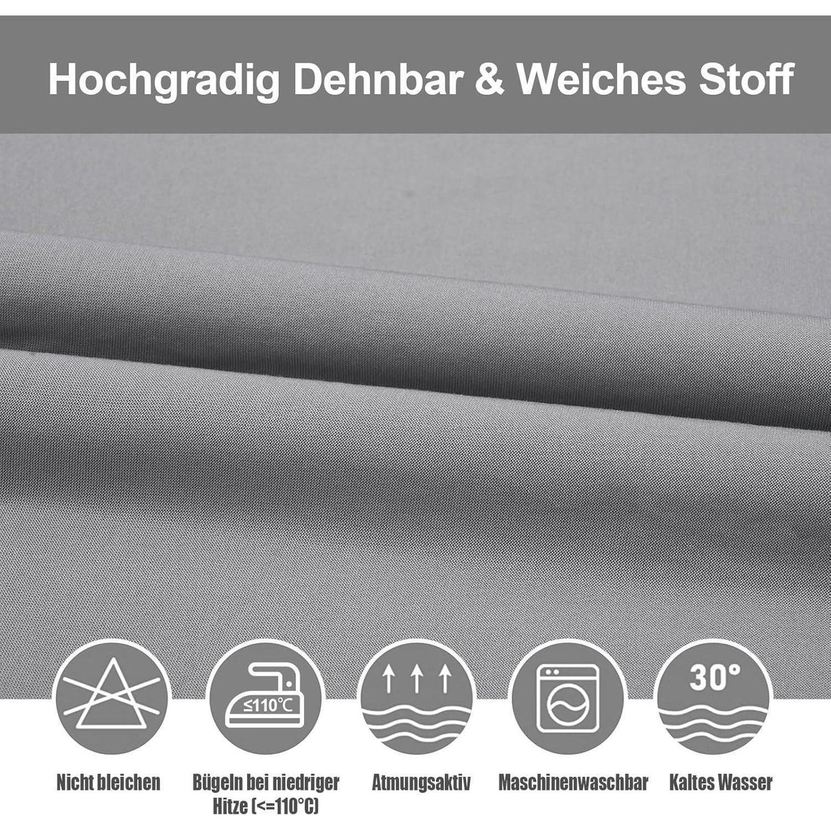 Stuhlhussen 4er Set Stretch – Hellgrau