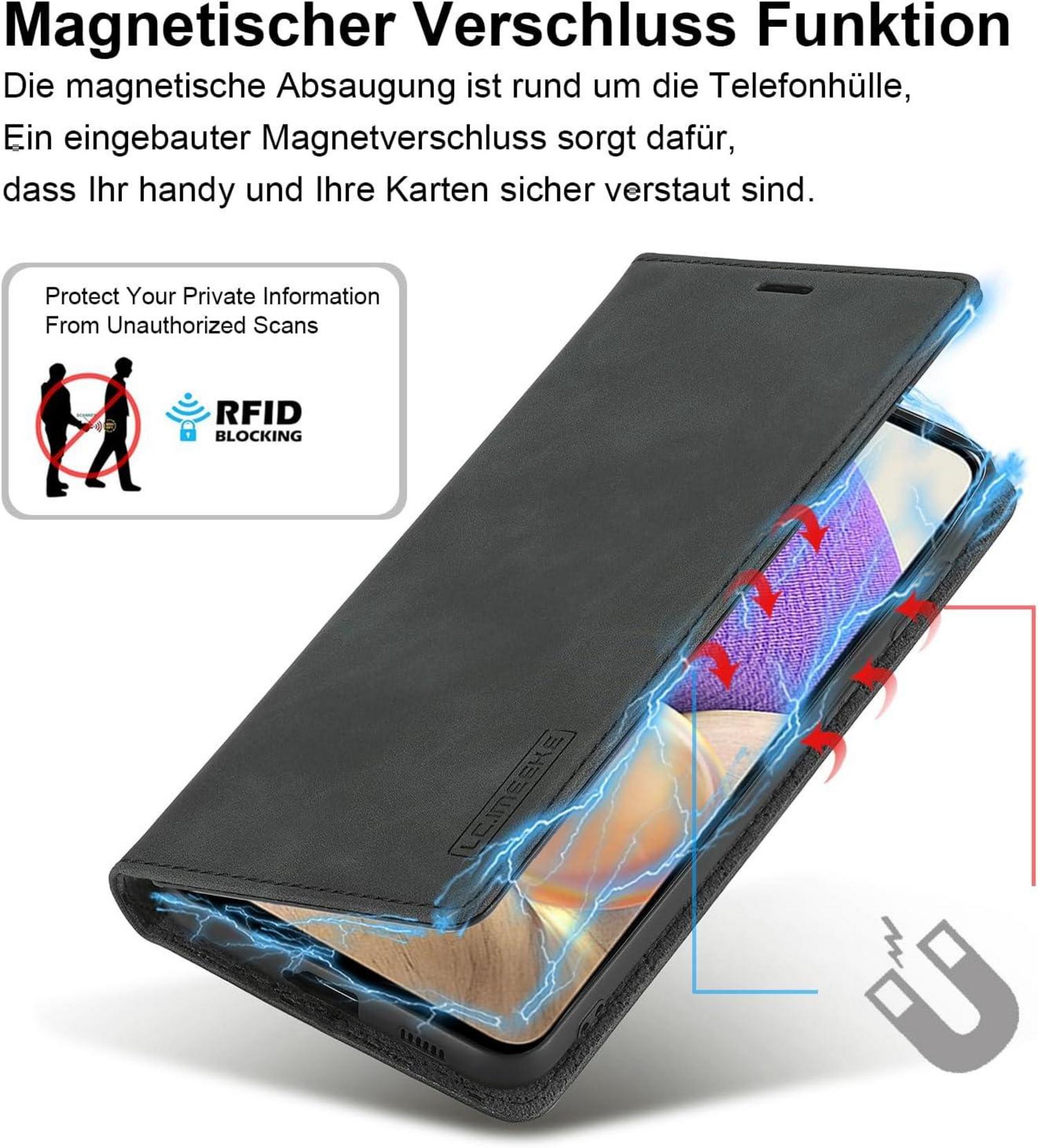 Handyhülle Samsung Galaxy A32 5G Leder Klappbar Wallet mit Ständer