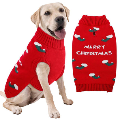 Hundepullover Weihnachten Rot – Strickpulli für kleine & mittelgroße Hunde