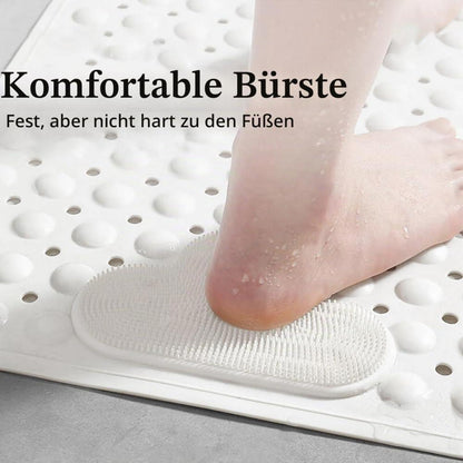 Rutschfeste Duschmatte 120x80cm mit Fußbürsten-Zone
