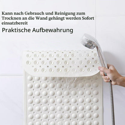 Rutschfeste Duschmatte 120x80cm mit Fußbürsten-Zone