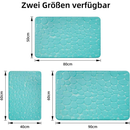 Memory Foam Badematte rutschfest, blaugrün, 60x90 cm