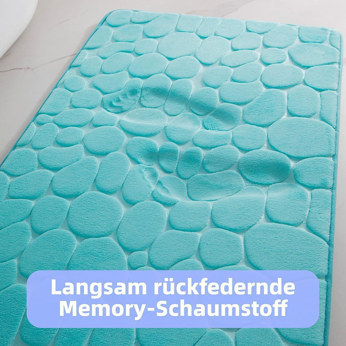Memory Foam Badematte rutschfest, blaugrün, 60x90 cm