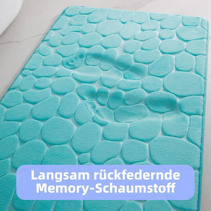 Memory Foam Badematte rutschfest, blaugrün, 60x90 cm