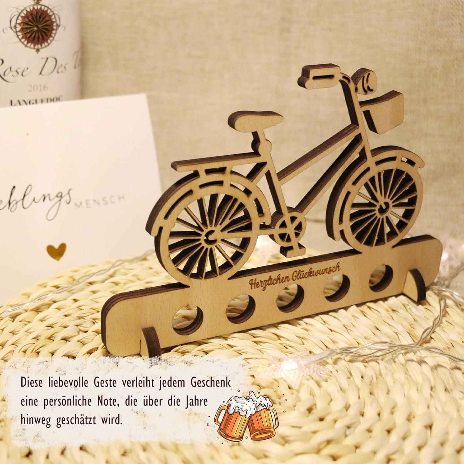 Holzdekoration für Geldgeschenke - Fahrrad Deko für Geburtstag und Reise