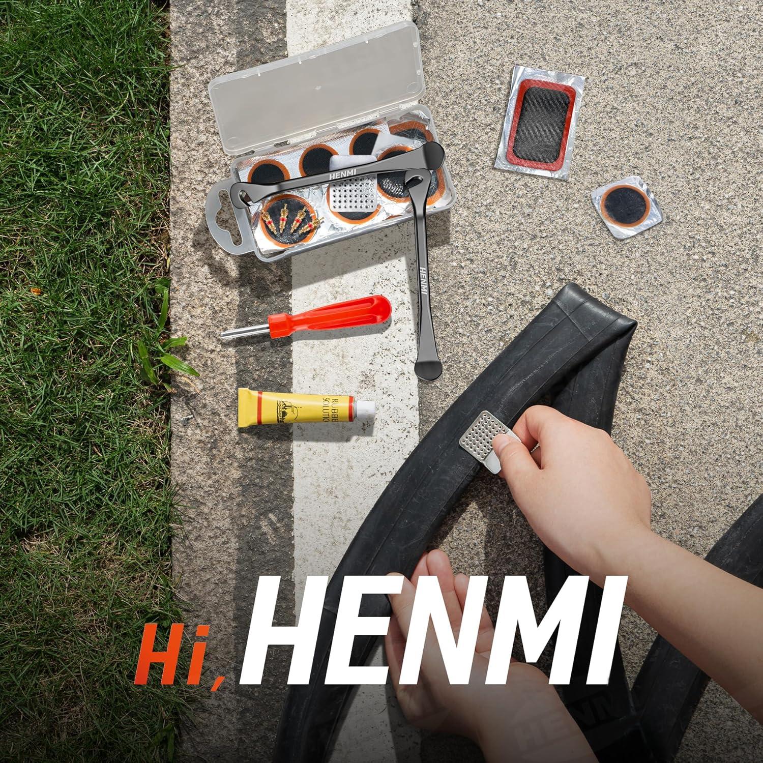 HENMI Fahrrad Flickzeug Reparaturset Reifenreparaturkleber Patch Metallhebel