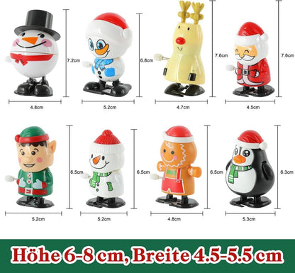 Weihnachts-Aufziehspielzeug 8 Stück Uhrwerk Lauf- und