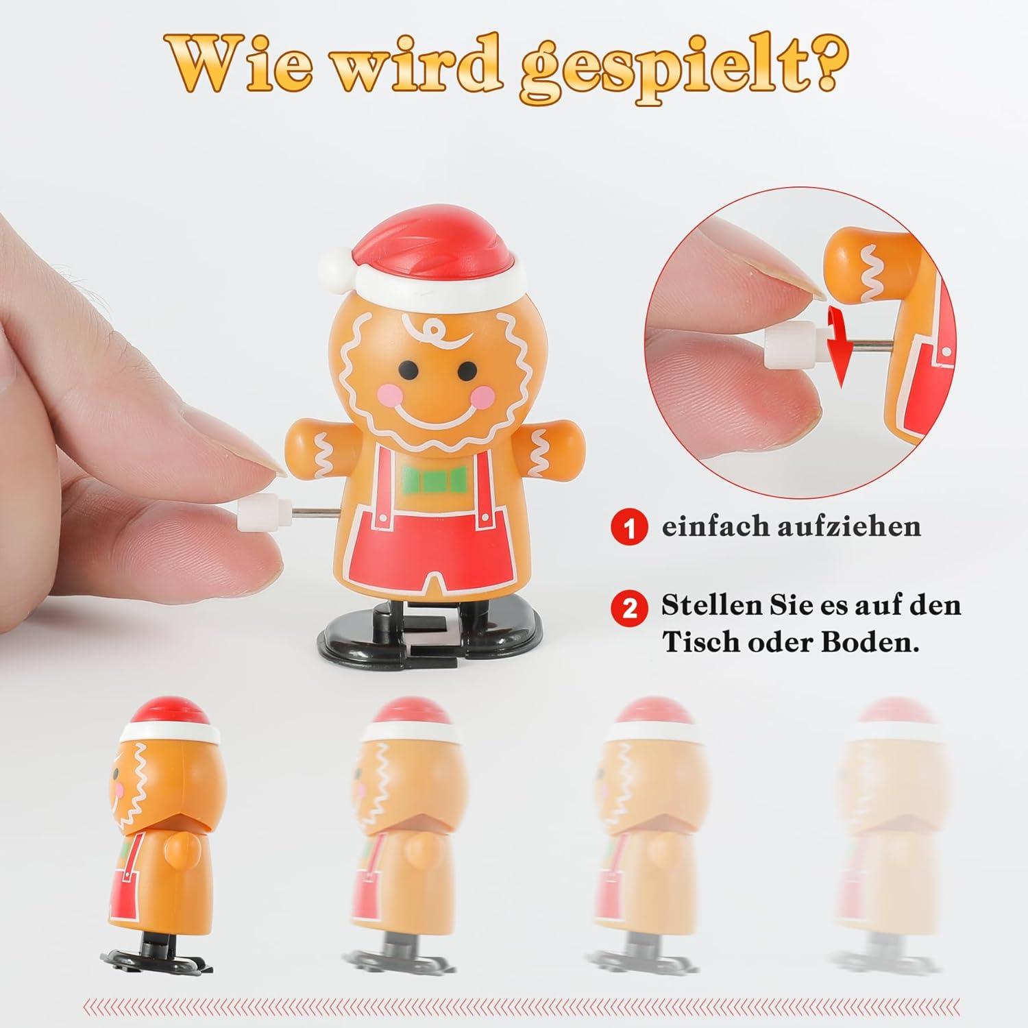 Weihnachts-Aufziehspielzeug 12 Stück Uhrwerk Lauf Springspielzeug