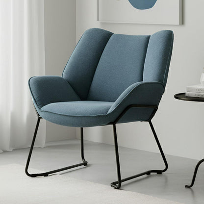 Chenille Loungesessel Blau – Modern & Bequem für Wohnzimmer/Balkon