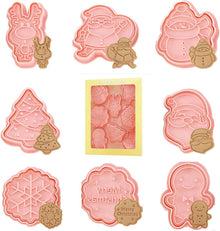 Ausstechförmchen Weihnachten 3D Set 8 Stück Christmas Cookies