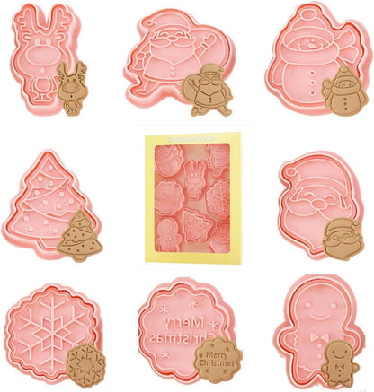 Ausstechförmchen Weihnachten 3D Set 8 Stück Christmas Cookies