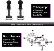 2er Edelstahl Blume Nippelklemmen & Nippelsauger Set
