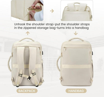 Großer Damen Rucksack mit Schuhfach & Laptopfach, 17