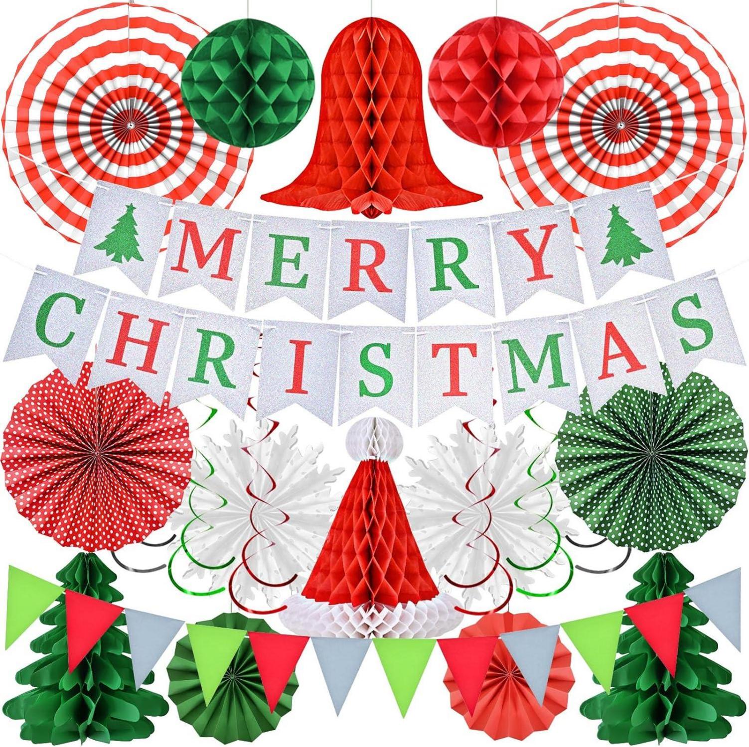 Weihnachtsdeko Set Christmas Decorations Girlande Banner