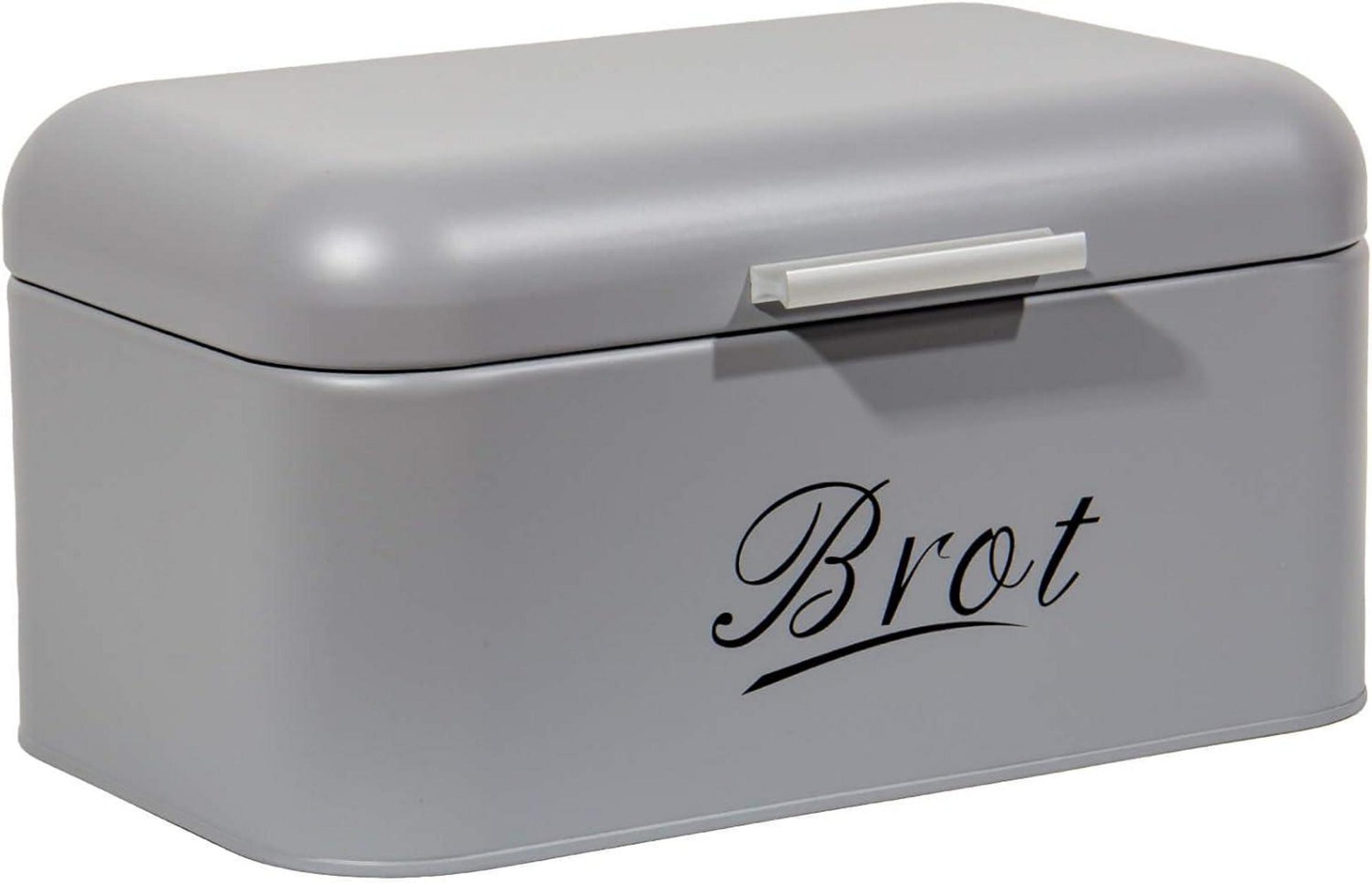 Große Brotaufbewahrungsbox Metall Retro Design Grau