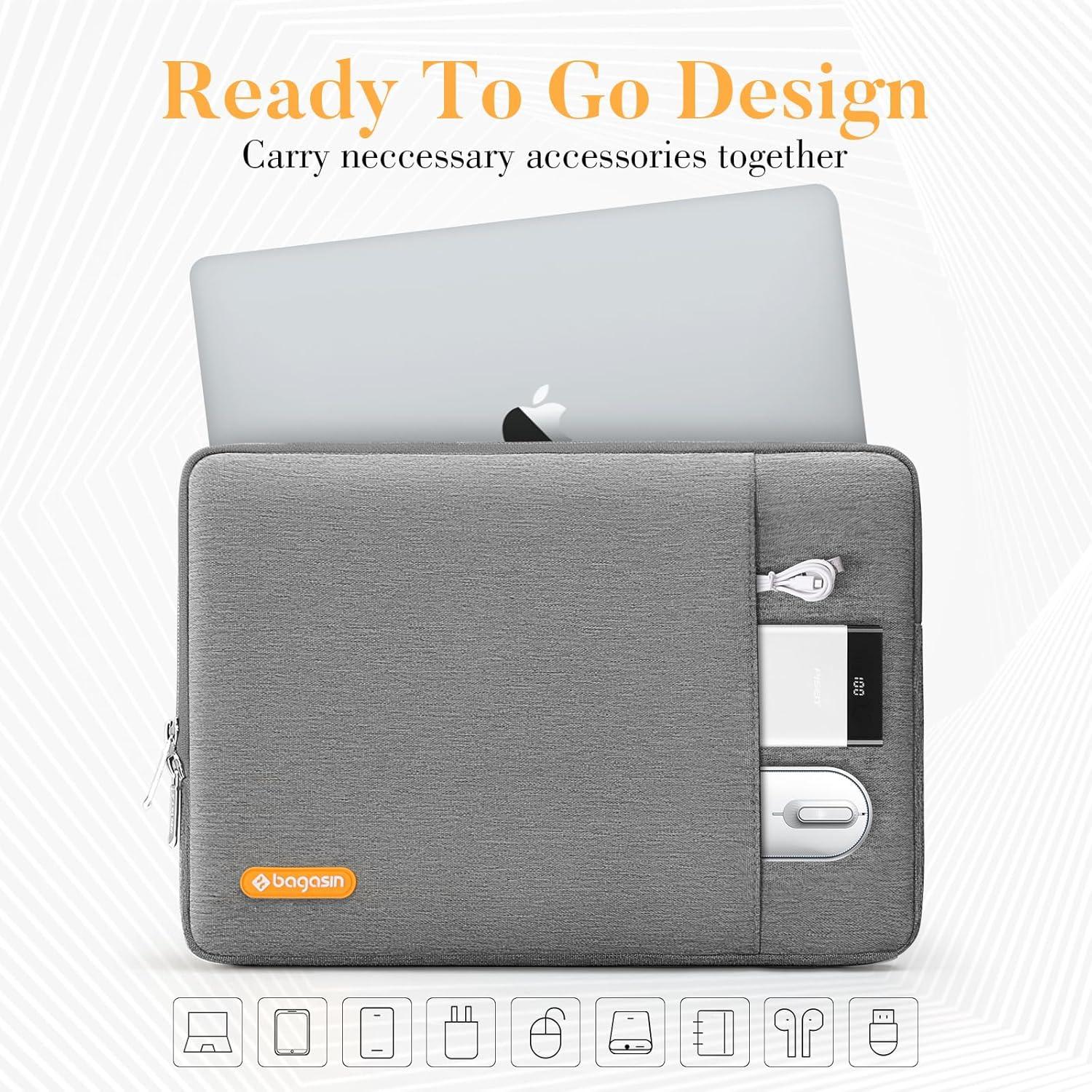 Laptop Hülle Tasche 14-15 Zoll MacBook Air Schutzhülle Sleeve Grau