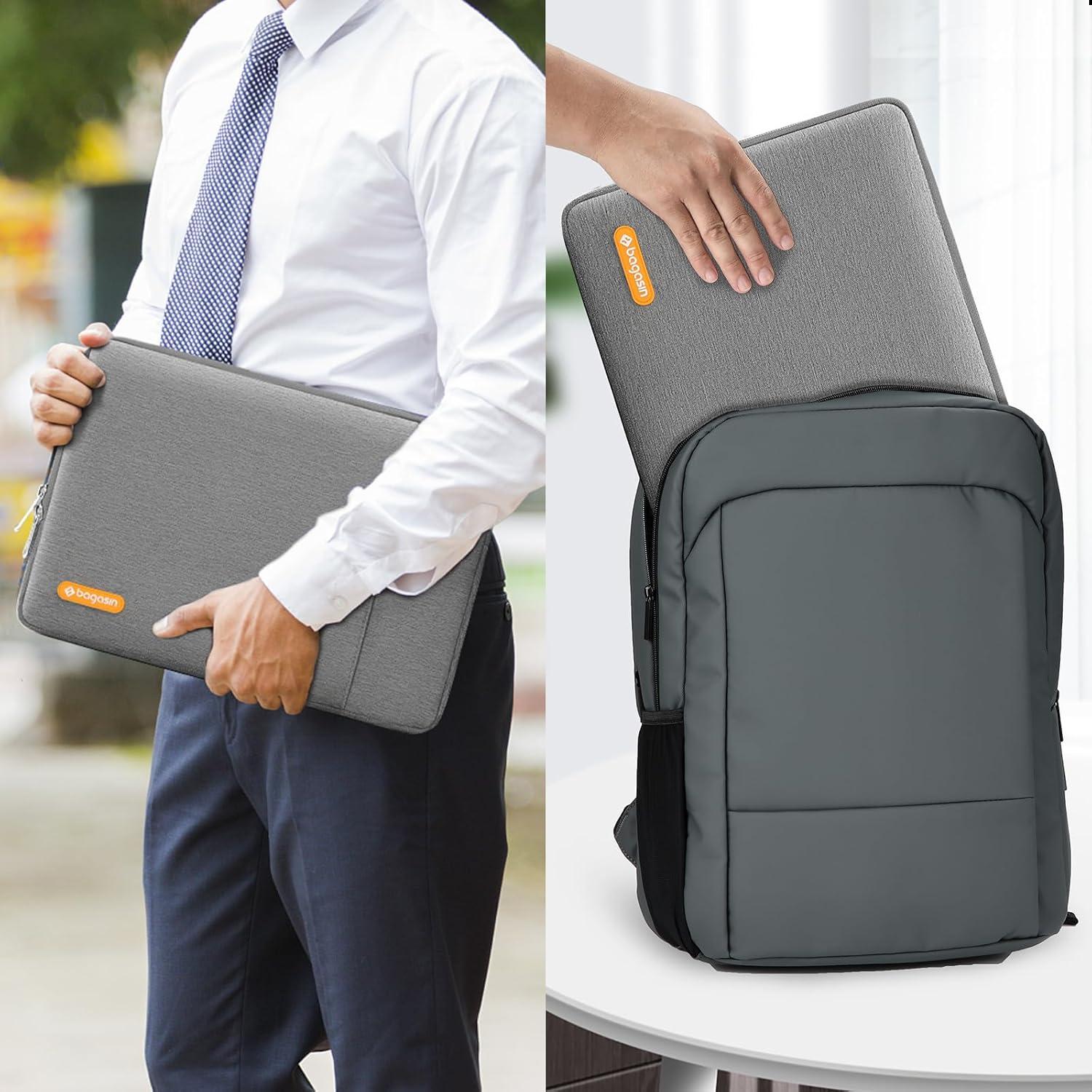 Laptophülle 14-15 Zoll Sleeve MacBook Air 15 Grau YKK-Reißverschlüsse