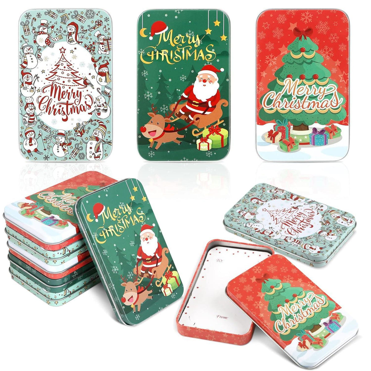 Blechdose Weihnachten Metalldose Geschenkverpackung Set