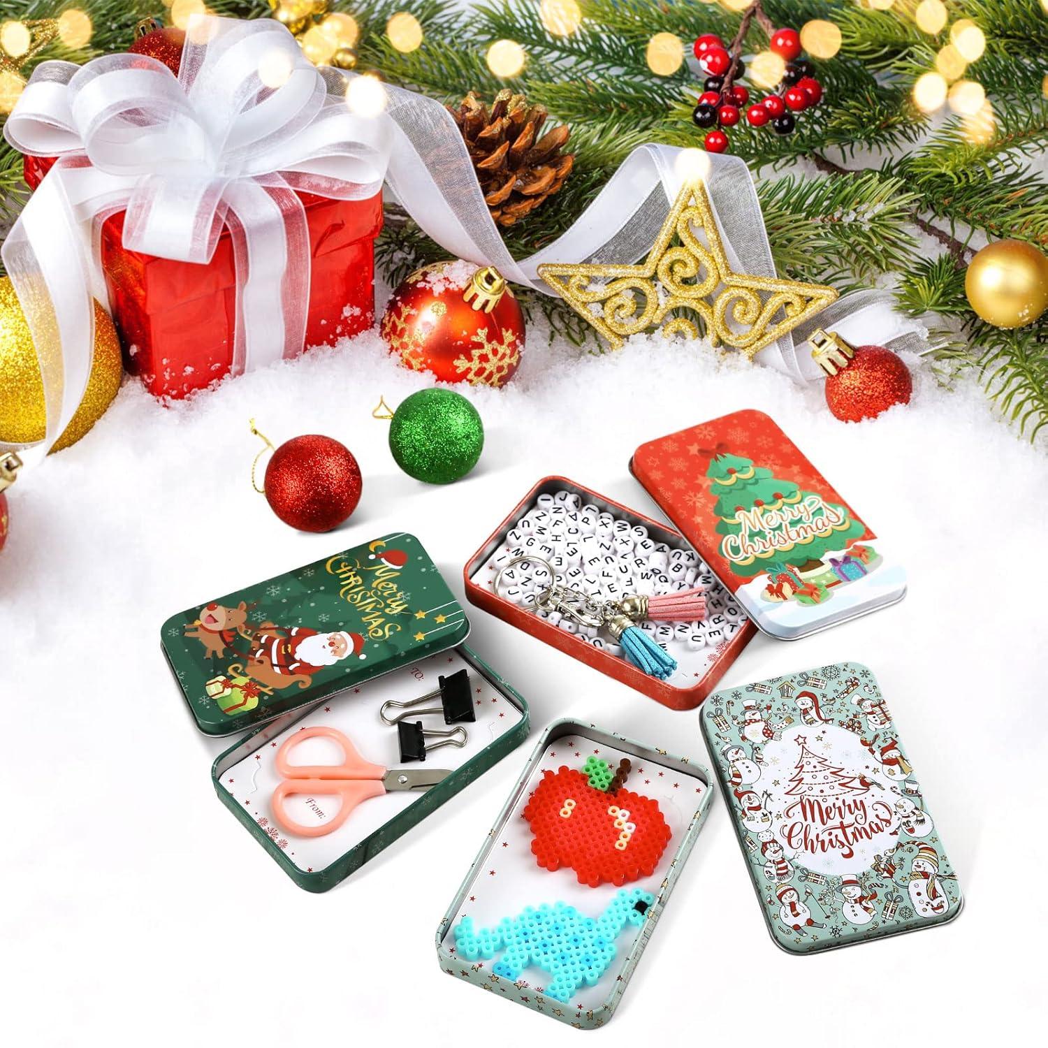 Blechdose Weihnachten mit Deckel Metalldose Geschenkbox 6 Stück