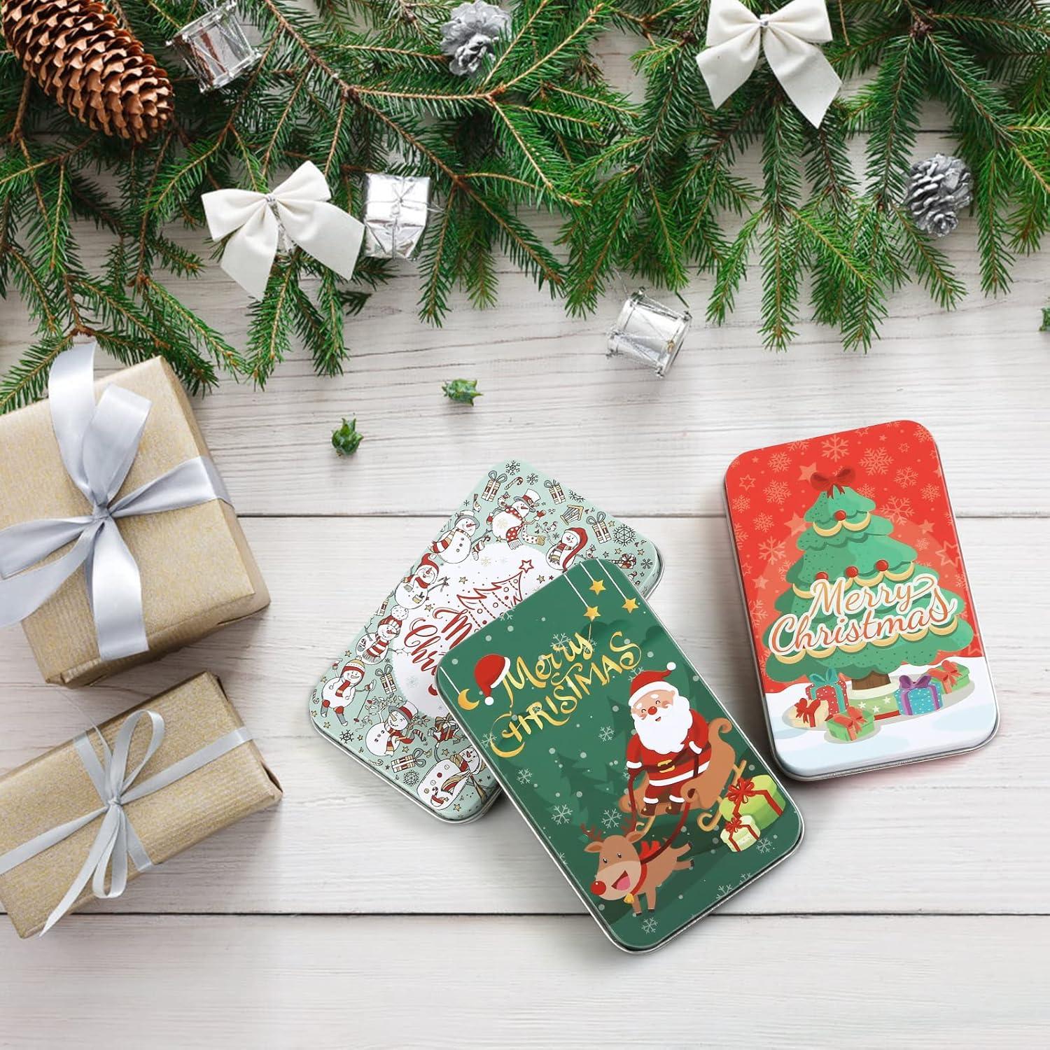 6er Set Weihnachts Blechdose mit Deckel, Geschenkbox 11.1x6.9 cm