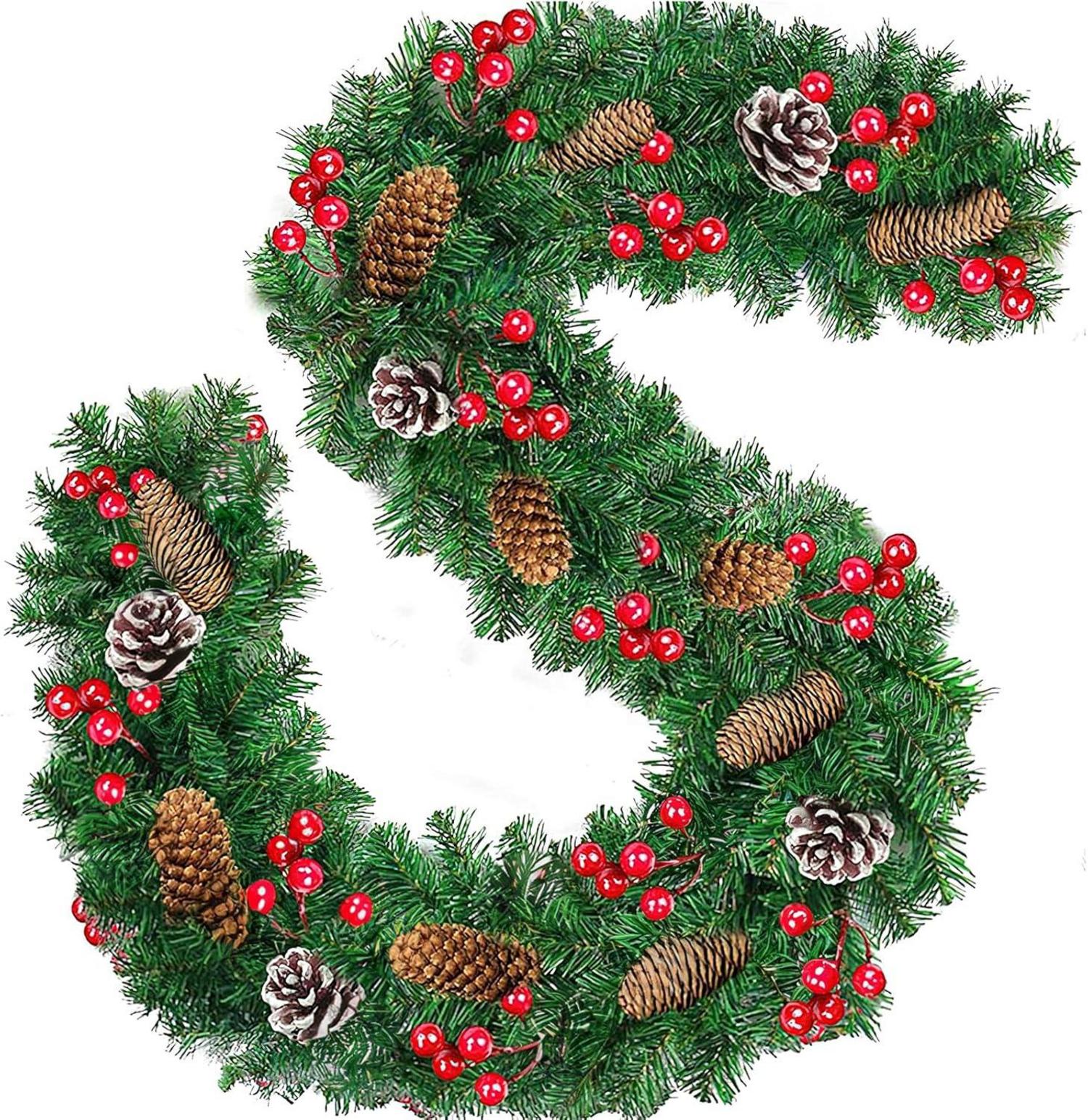 Weihnachtsgirlande 2.7 m für Treppe Geländer Tür Kamine Innen Außen