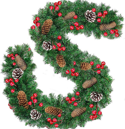 Weihnachtsgirlande 2.7 m für Treppe Geländer Tür Kamine Innen Außen