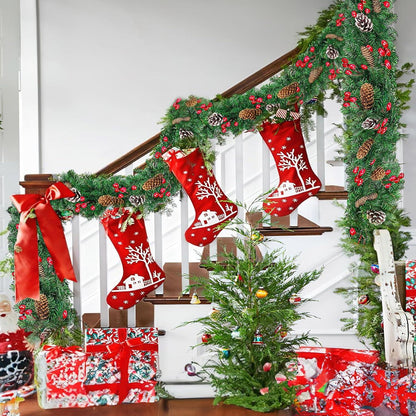 Weihnachtsgirlande 2.7m für Treppe Geländer Tür Kamin Innen Außen