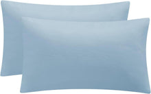 Kissenbezug 2er Set Hellblau Mikrofaser Hotelverschluss 50x80cm