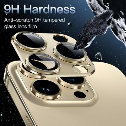 iPhone 14 Pro Kamera Abdeckung 9H Glas Matte Metall Gold